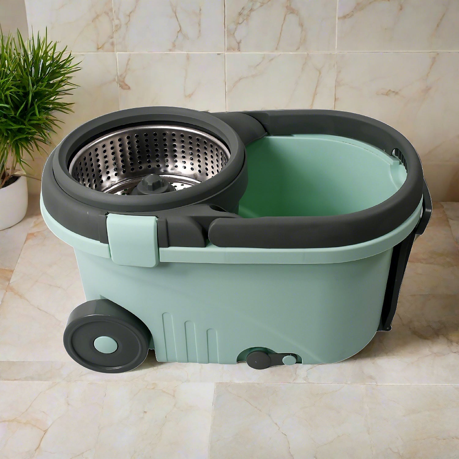 8084 Ganesh Quick Spin Mop Steel Spin, Bucket Floor Cleaning, Easy Wheels & Big Bucket, Floor Cleaning Mop With Bucket, 2 Micro fiber head / Refill 8084 Ganesh Quick Spin Mop Steel Spin, Bucket Floor Cleaning, Easy Wheels & Big Bucket, Floor Cleaning Mop With Bucket, 2 Micro fiber head / Refill